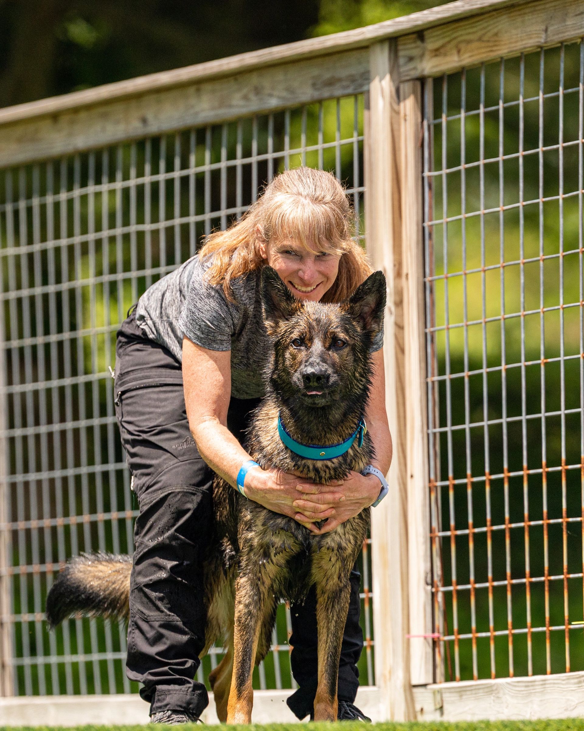 Pet and owner portrait showing their bond